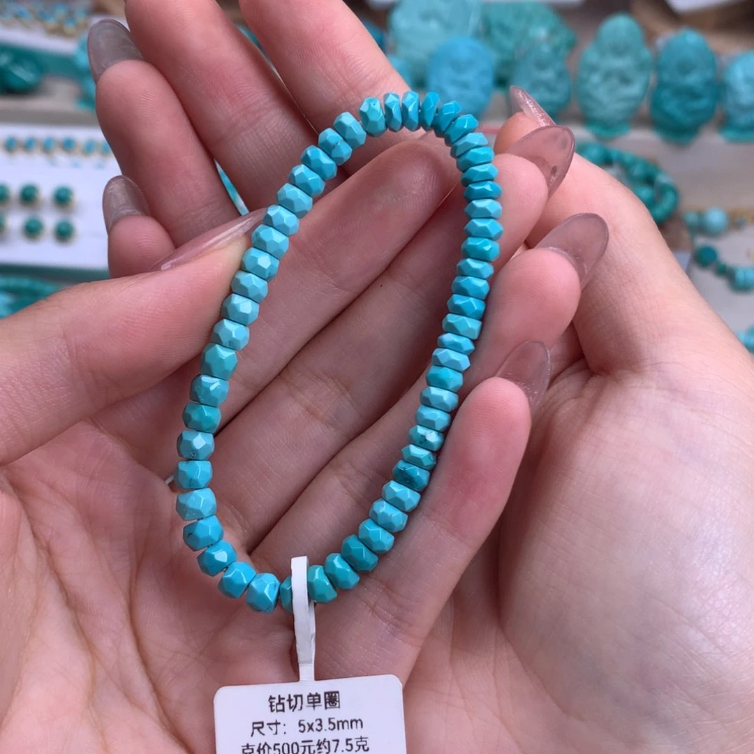 绿松石未镶嵌钻切手串5
