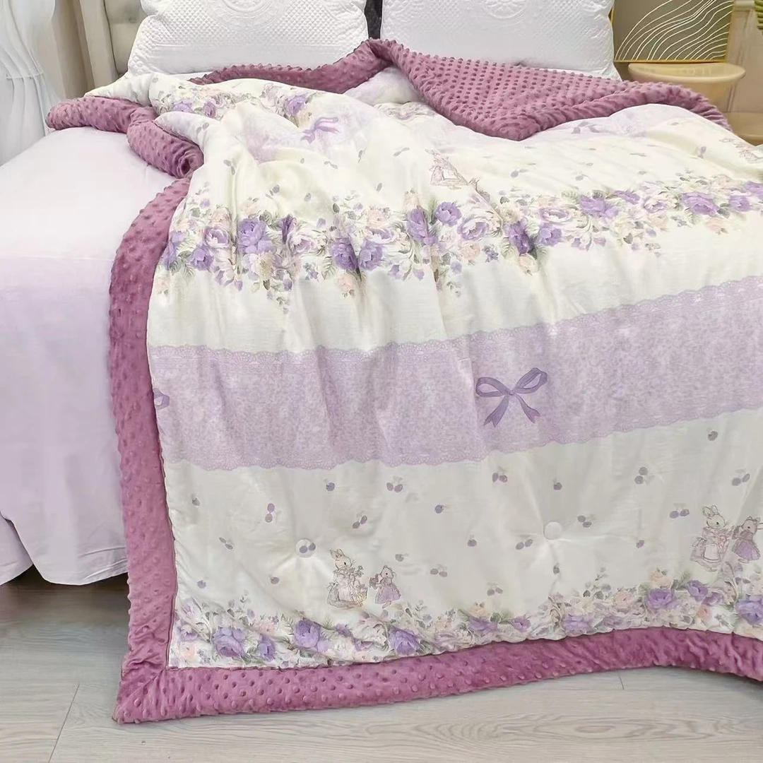 POCKET PIG/布袋猪 【洛香忆梦-紫】A类全棉印花豆豆被