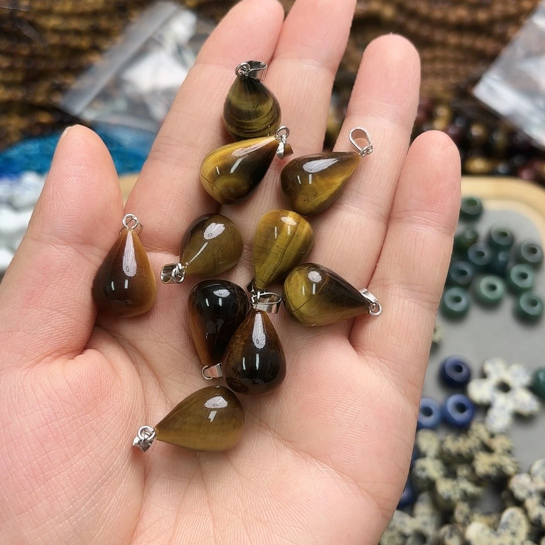未镶嵌玛瑙/玉髓珠宝半成品13×22虎眼水滴3颗