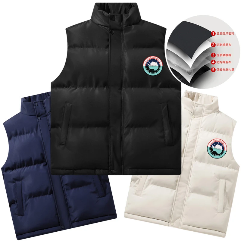 North Antarctic 大鹅羽绒无袖男女马甲立领保暖外套加厚背心坎肩
