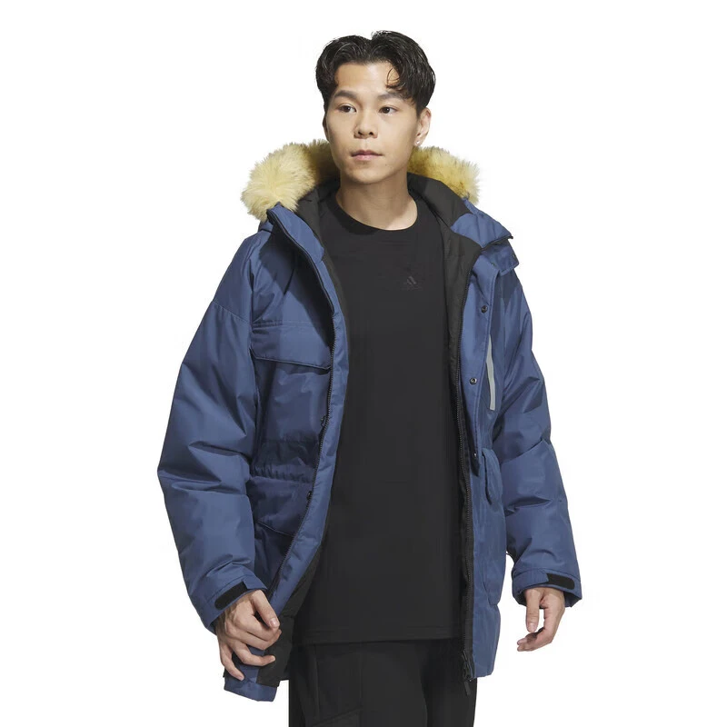阿迪达斯  男子运动型格系列 FUR DOWN PARKA 羽绒服 IS0367