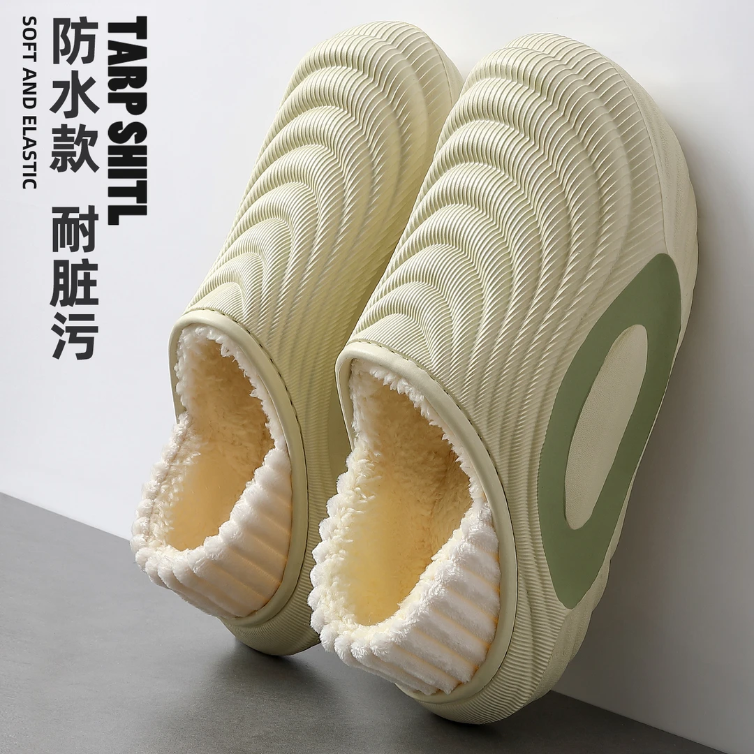 安尚芬防水棉拖鞋女款2025新款爆款冬季居家加绒保暖情侣棉鞋女士