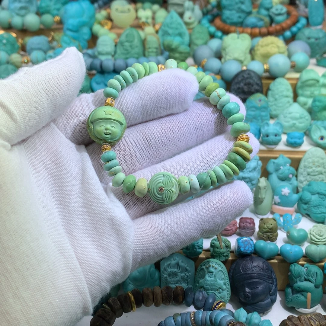 绿松石18K金镶嵌手链