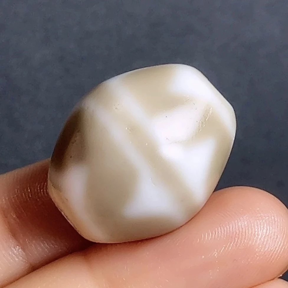 天缘白毫手工双虎牙达洛天珠天然玛瑙真品项链手串23x18.5