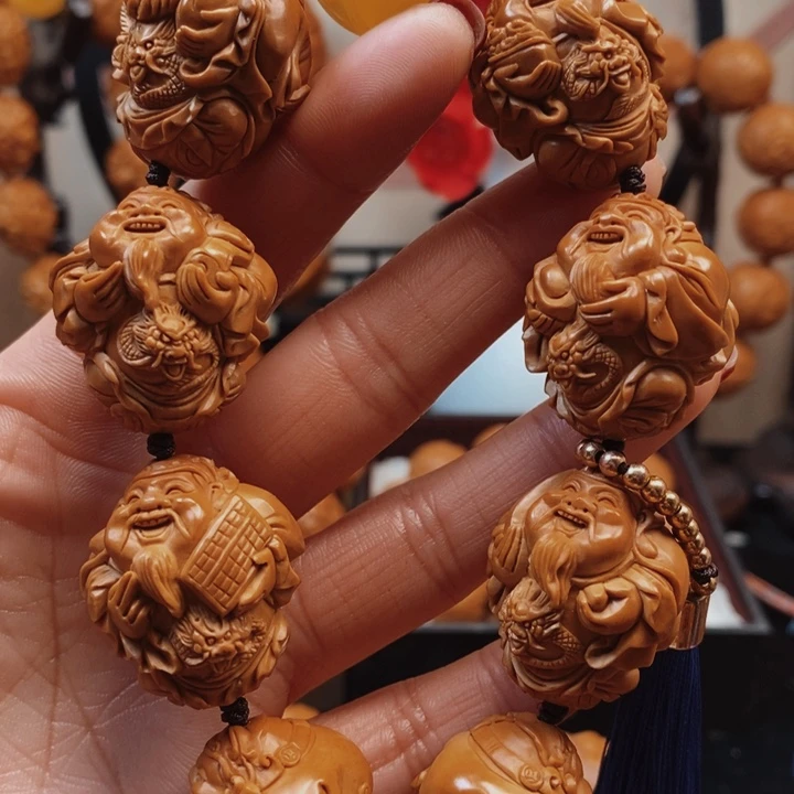 橄榄核手串/手链手工龙财神2.5