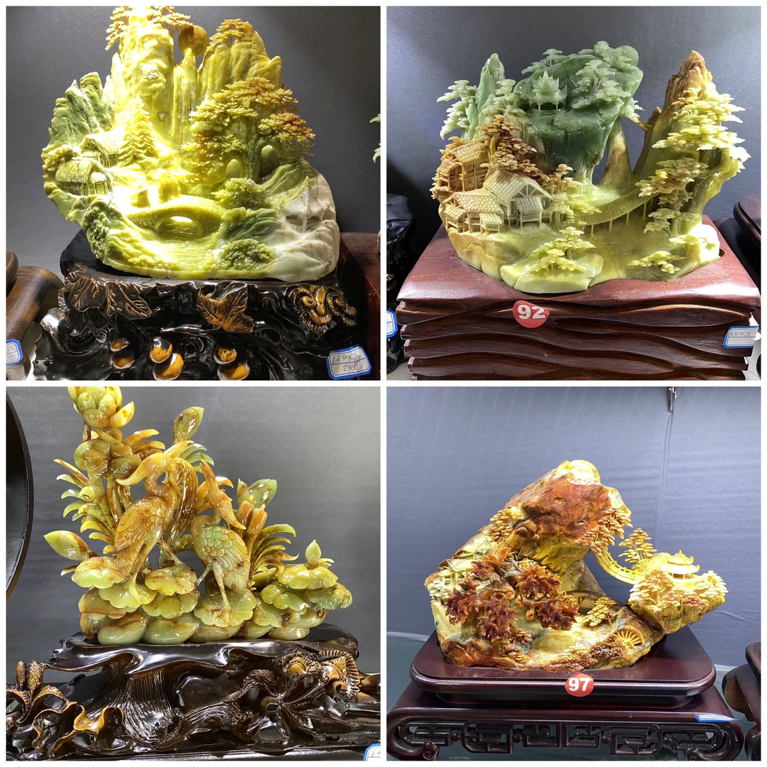 岫岩玉石手工雕刻工艺品摆件