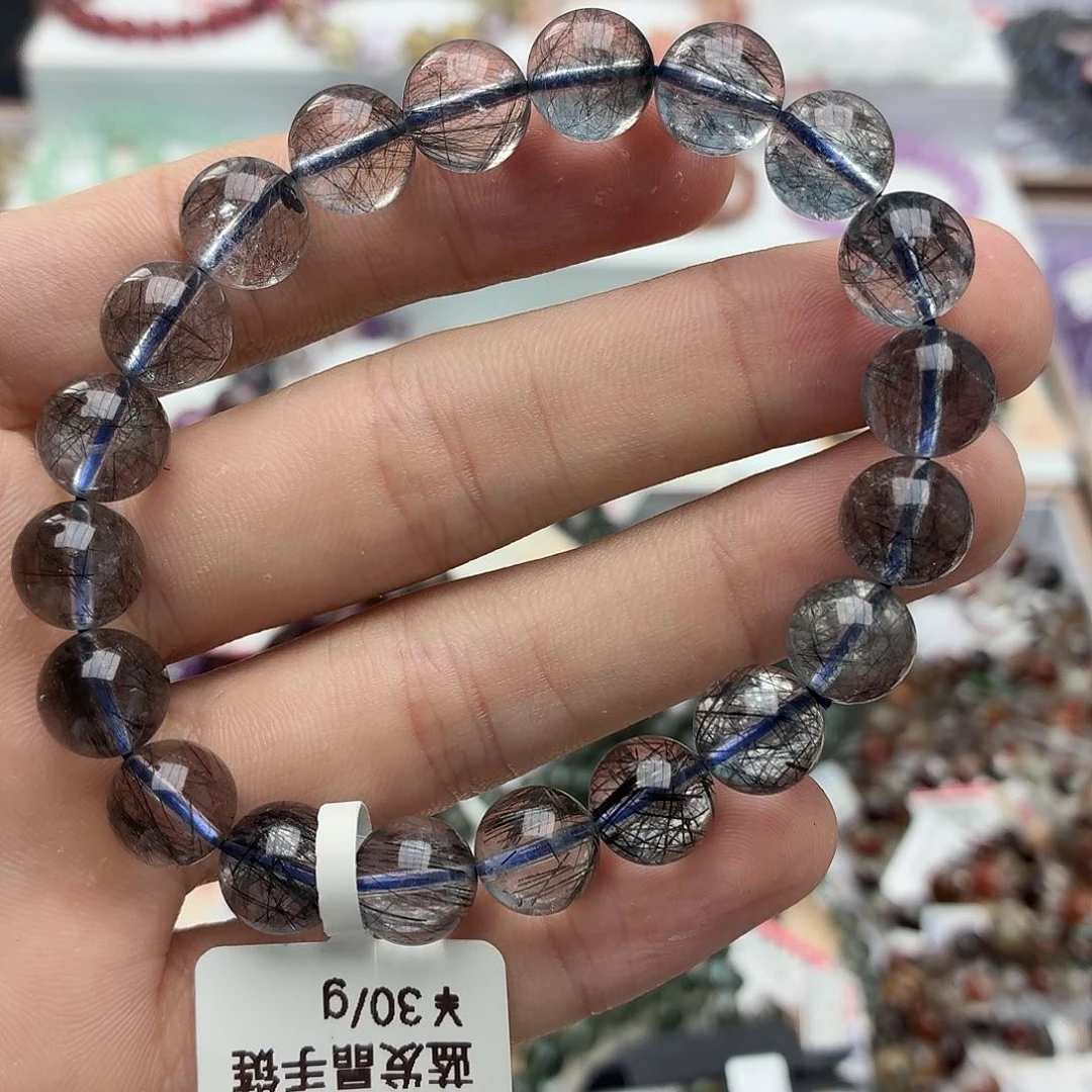 水晶手链未镶嵌H412蓝发金单圈