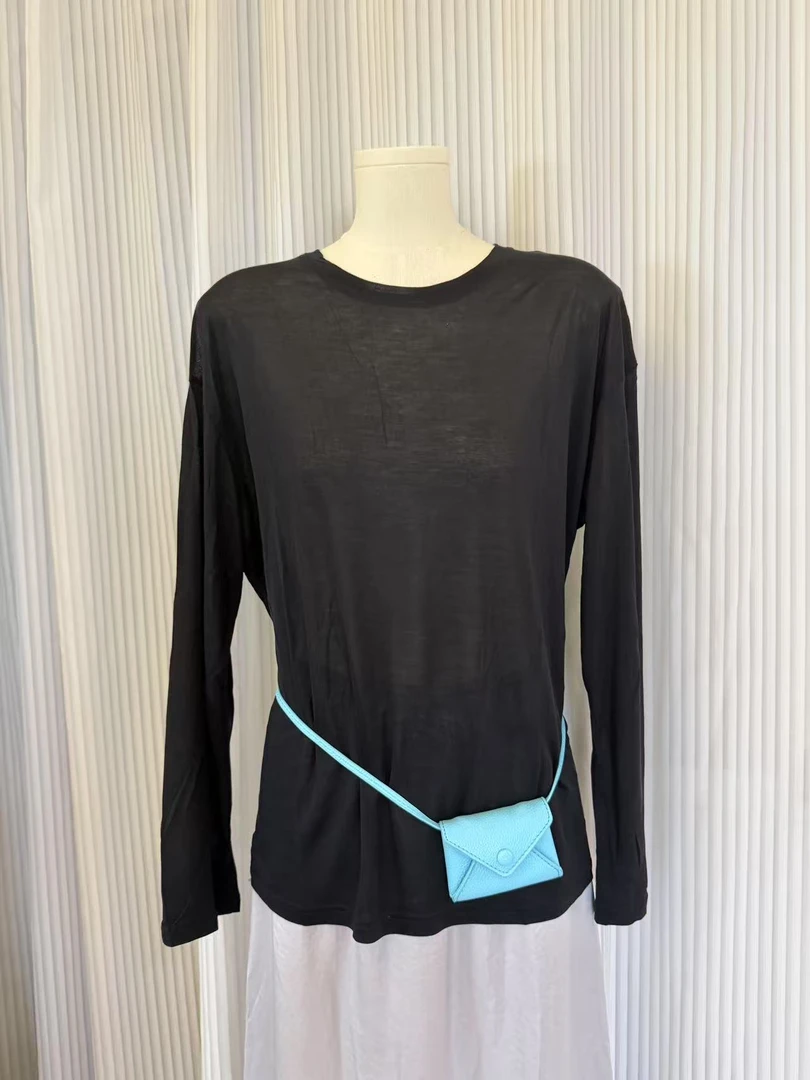 轻薄莱赛尔长袖随性宽松T恤上衣防晒服松弛感长袖针织