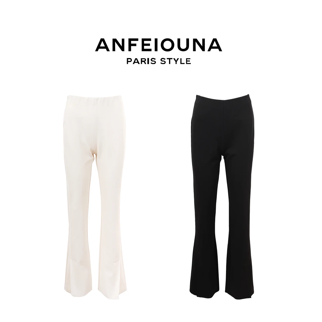 2025新款四角刺绣显高显瘦高腰休闲裤喇叭裤女士3405