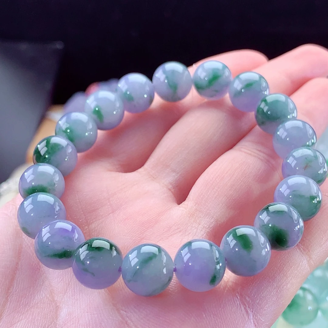 翡翠手链未镶嵌紫罗兰春彩