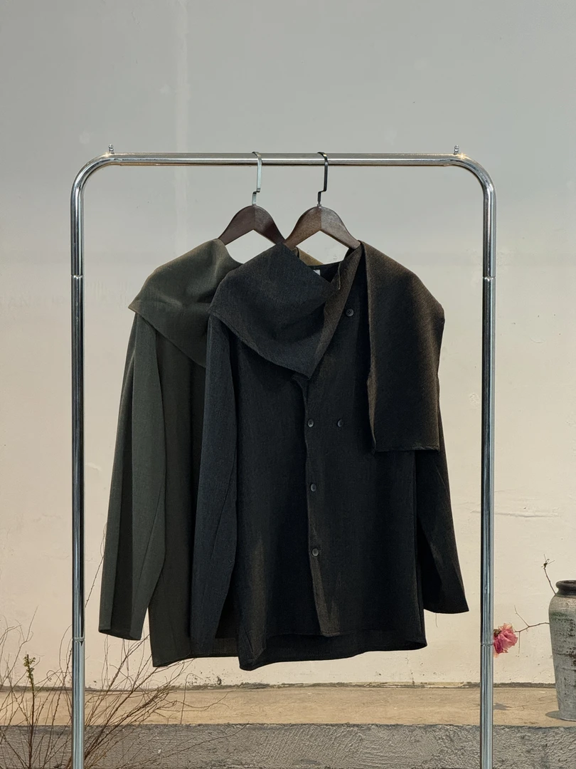 山月SHANYUE 小众衬衣高级感山本耀司中性衬衫复古新中式设计感