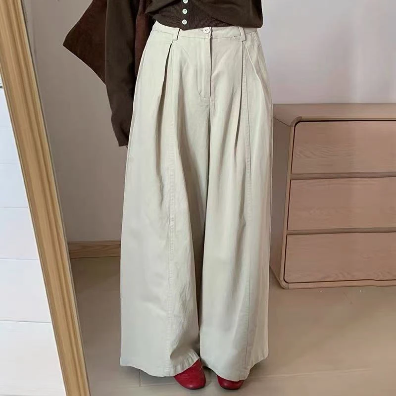 与默出品 门店2025早秋新款松弛感宽松bf慵懒风阔腿裤女款休闲裤