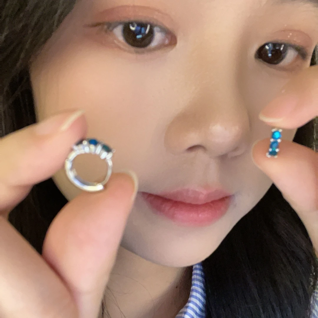 合金锆石耳饰 新款秋冬甜酷时尚耳环设计感耳圈小众轻奢风耳饰女