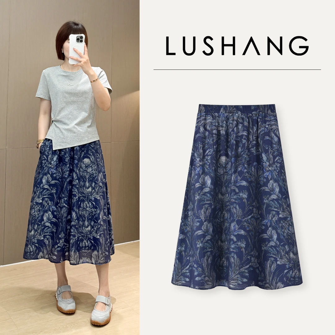 【仙女鸢尾】亲肤亚麻，气质显瘦！露赏2025夏季中长轻薄半身裙