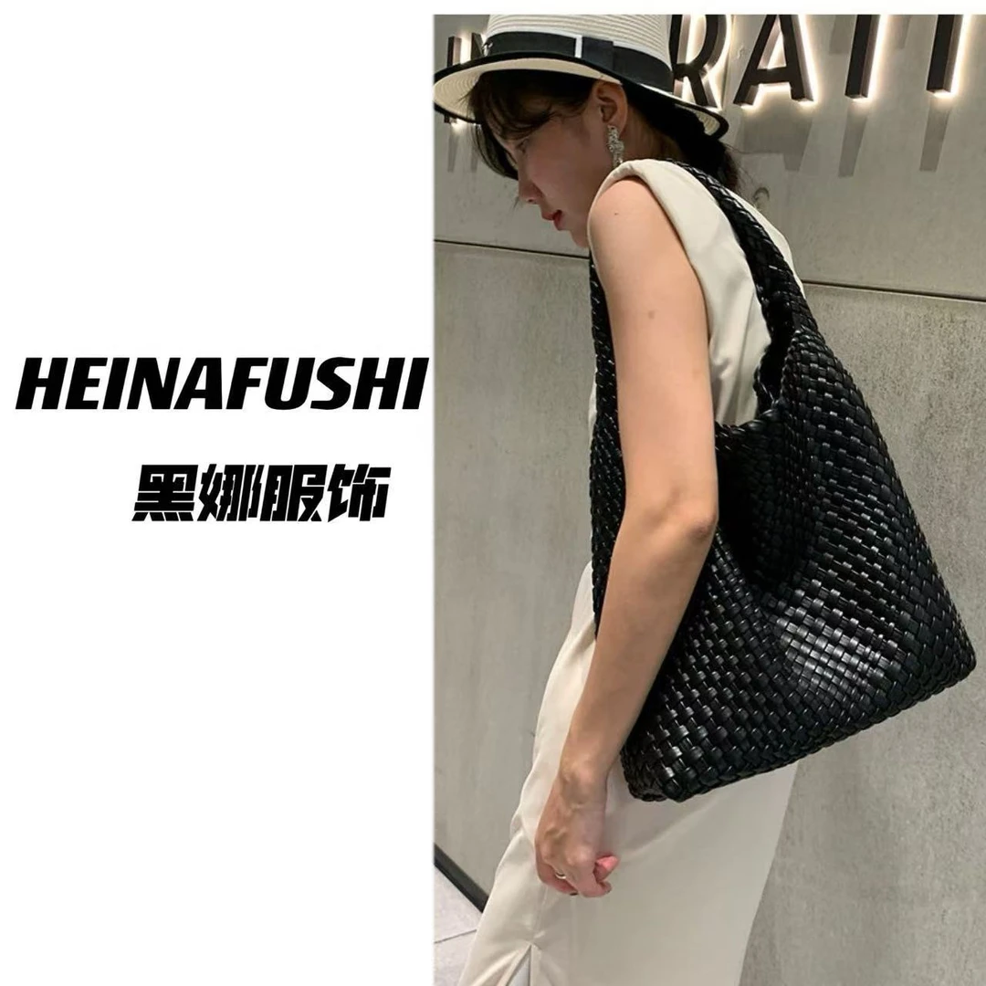 HEINA【秋款上新】编织单肩腋下托特包8061