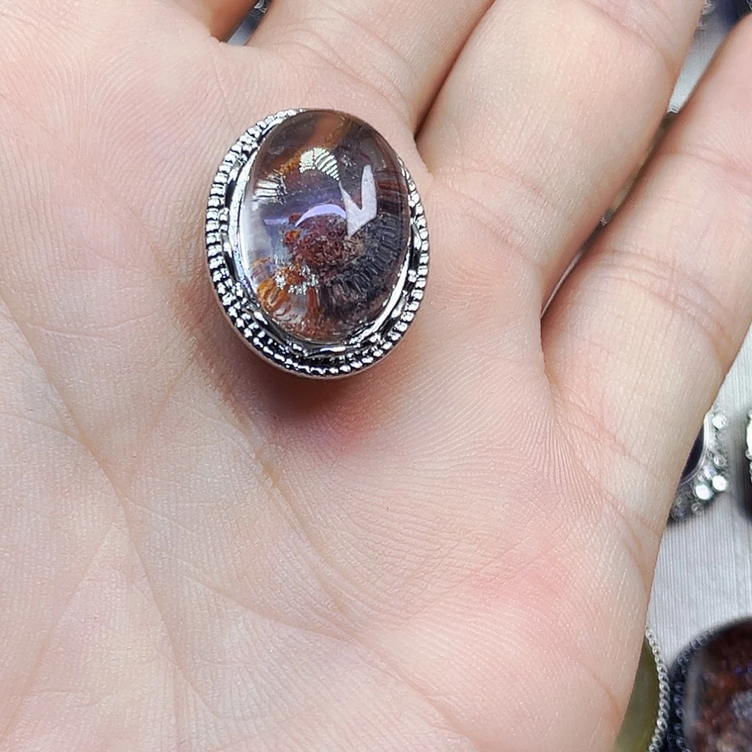 水晶戒指银S800镀金镶嵌王*璐