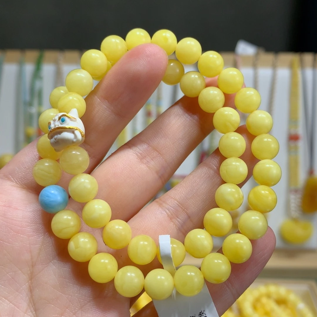 未镶嵌蜜蜡手链8m m