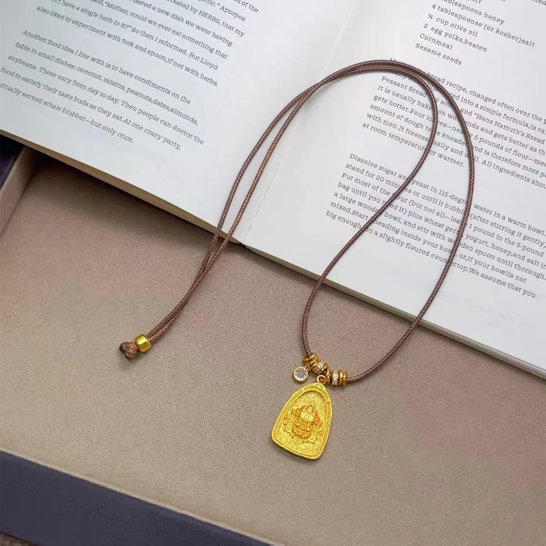 红玺年 铜合金吊坠 同款三角黄财神吊坠diy项链女士高级感礼物