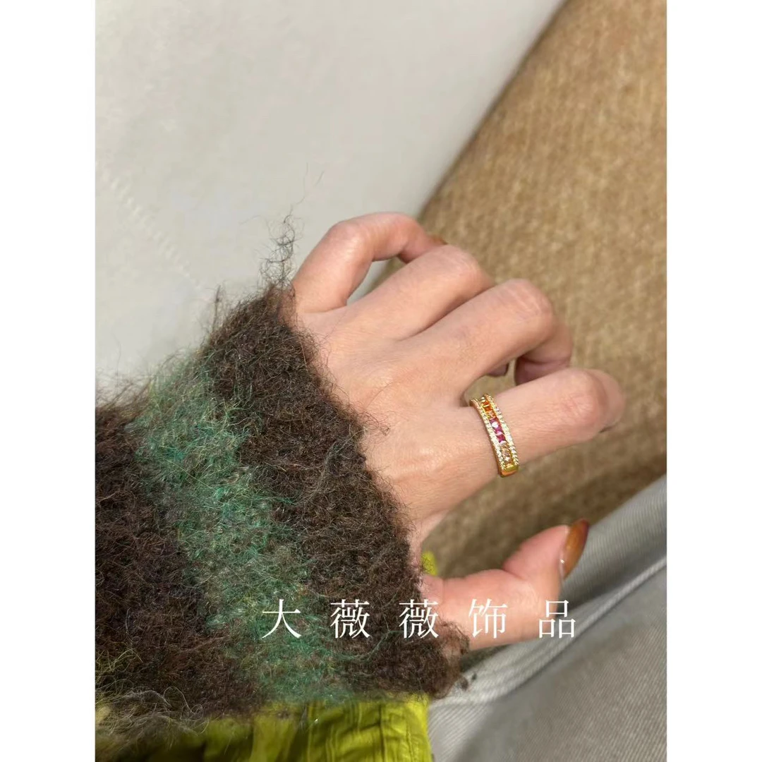 铜合金戒指 彩色系时尚简约戒指-5577