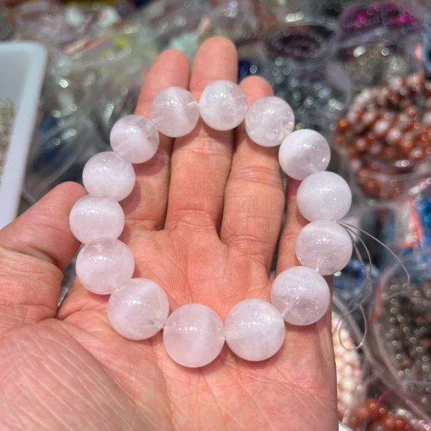 非金属仿水晶手链 天然白幽灵diy手串