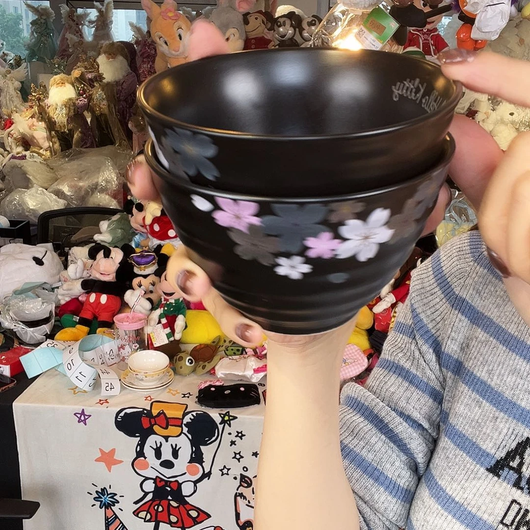 毛绒2号Kt黑色樱花深碗
