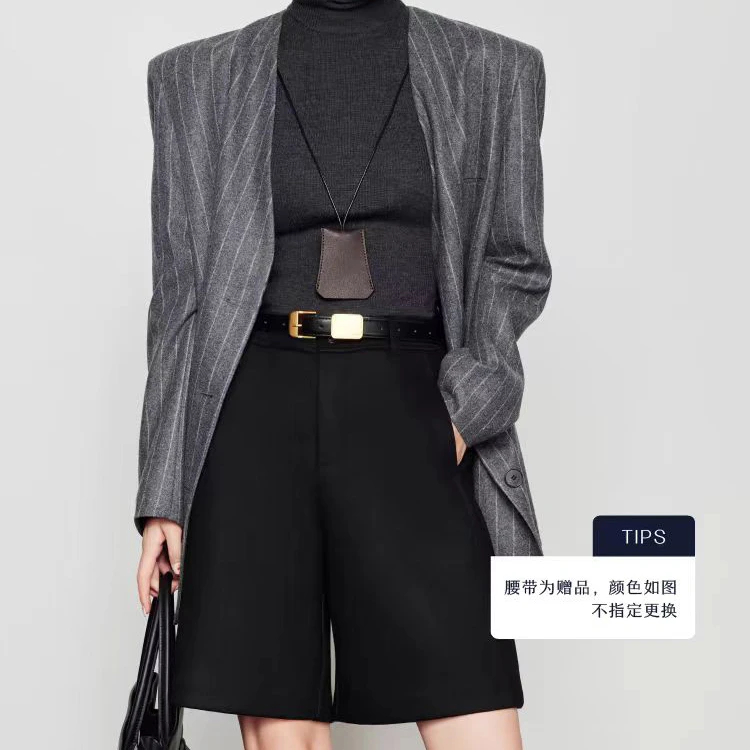 K11B-58672  轻奢品质柜货！精裁！女士时尚百搭高腰设计毛呢短裤