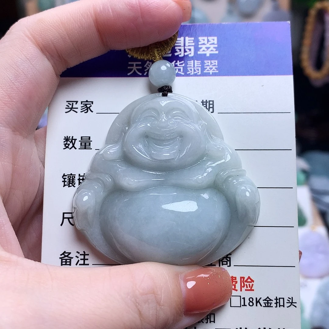 翡翠未镶嵌颈饰佛公06