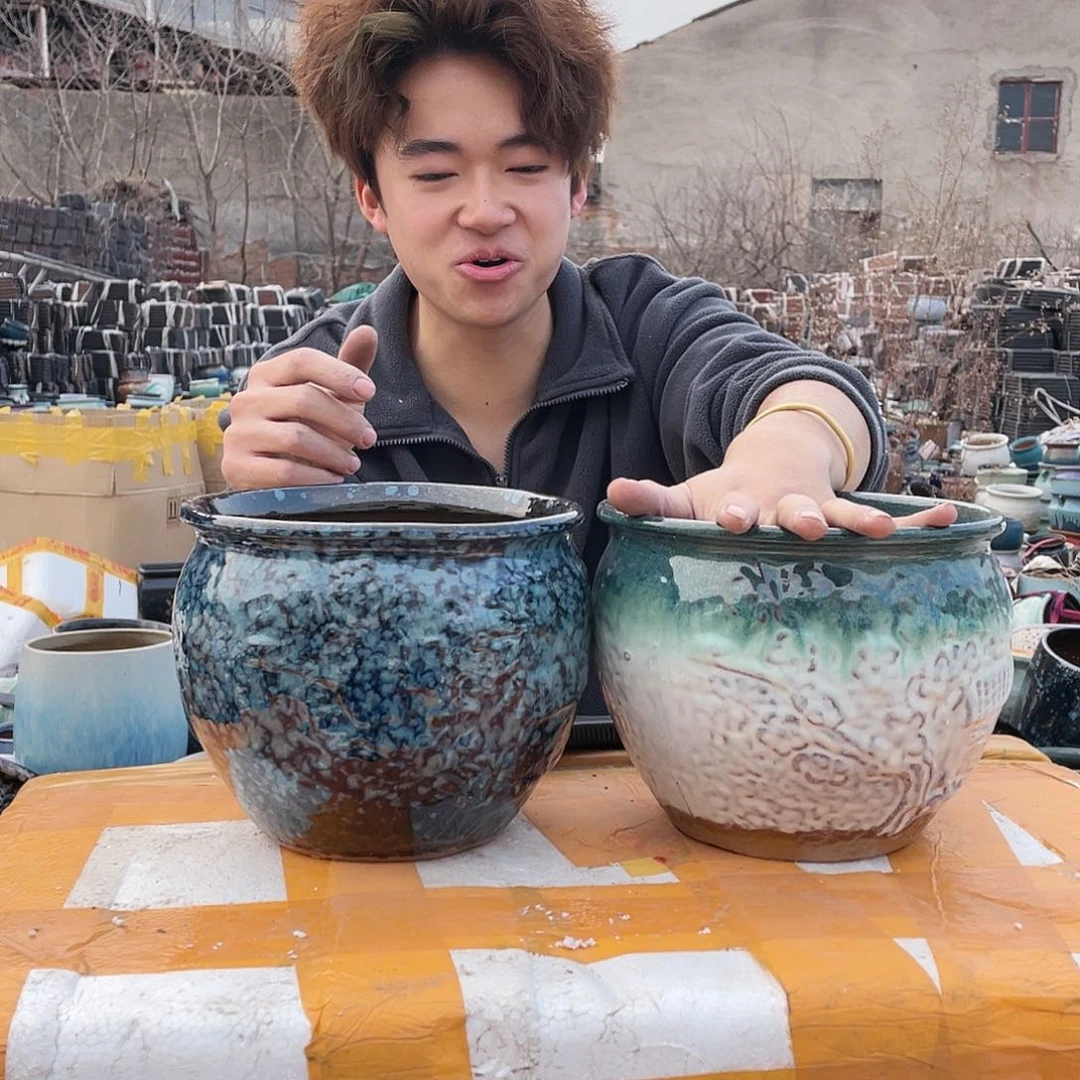 无铅玻璃宜兴紫砂花盆