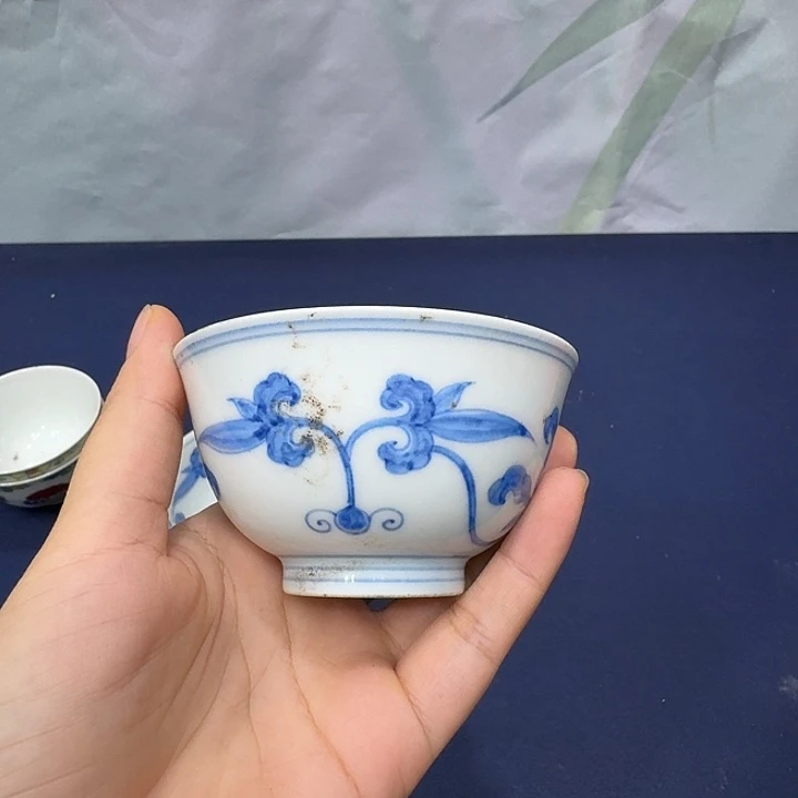 万***州摆件陶瓷制品纯手工青花杯