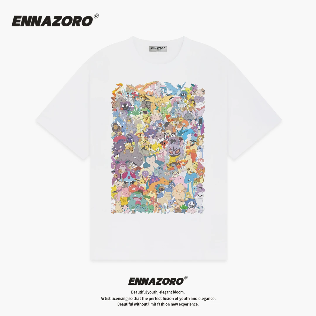 ENNAZORO小精灵合集 25SS新款纯棉T恤女美式潮牌上衣情侣装男