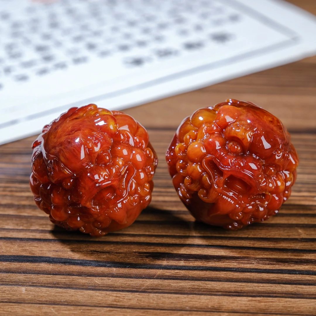 其他把件【138】香水雕刻狮子头手球【无礼盒】