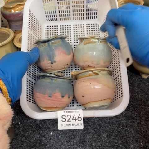 紫砂花盆微瑕246口径5厘米左右