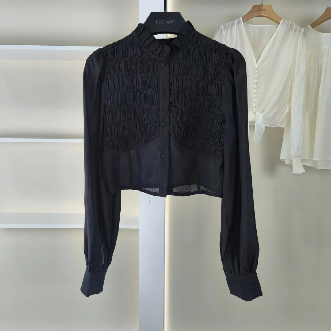 麦迪尚品【录】5040554复古长袖上衣小衫女装春夏品牌折扣店