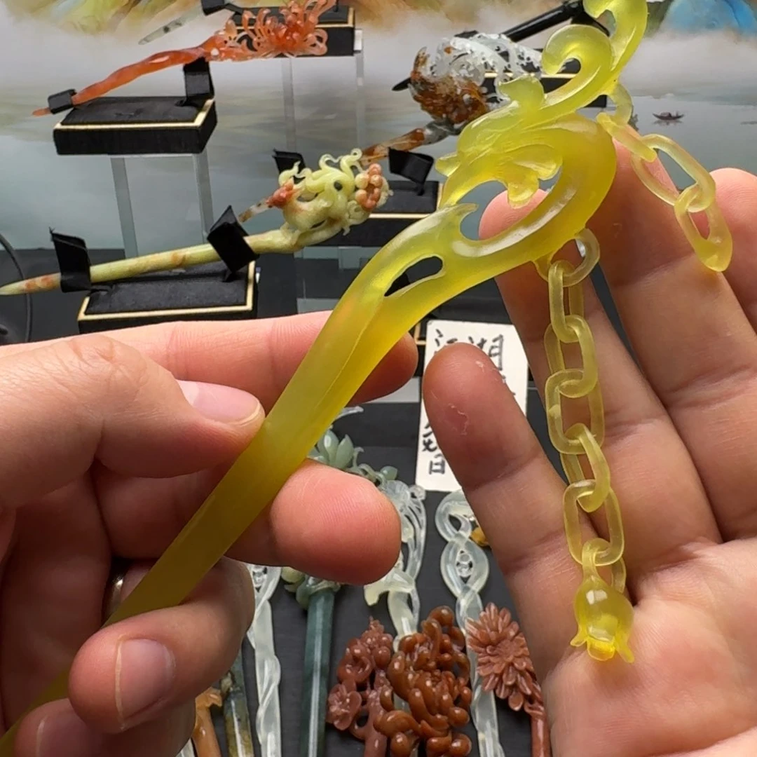 岫玉发饰未镶嵌明君是发簪天花板