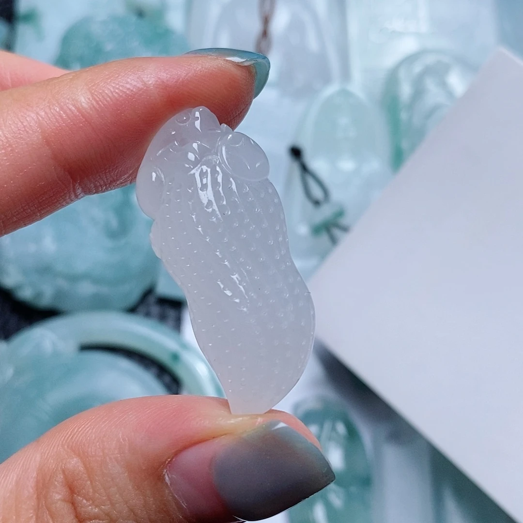 定制翡翠未镶嵌毛货付款后确认抛光