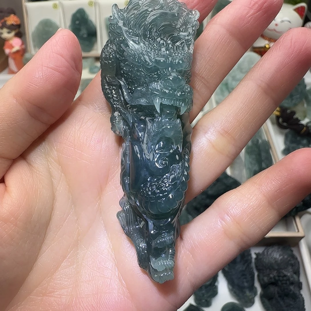 定制翡翠未镶嵌大威天龙翡翠定制