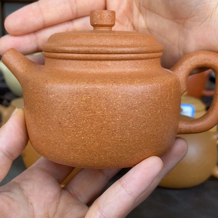 茶壶紫砂粗砂黄段大亨德中壶