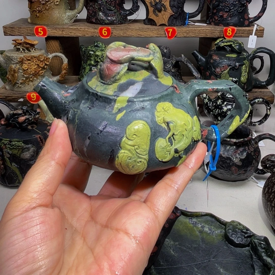 石材梅花玉安山玉精品盖微瑕130C