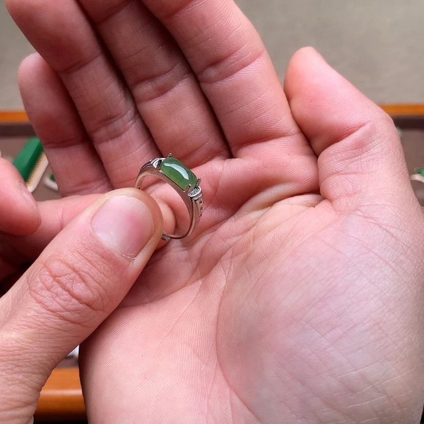 【闪购商品】和田玉戒指银S925镶嵌