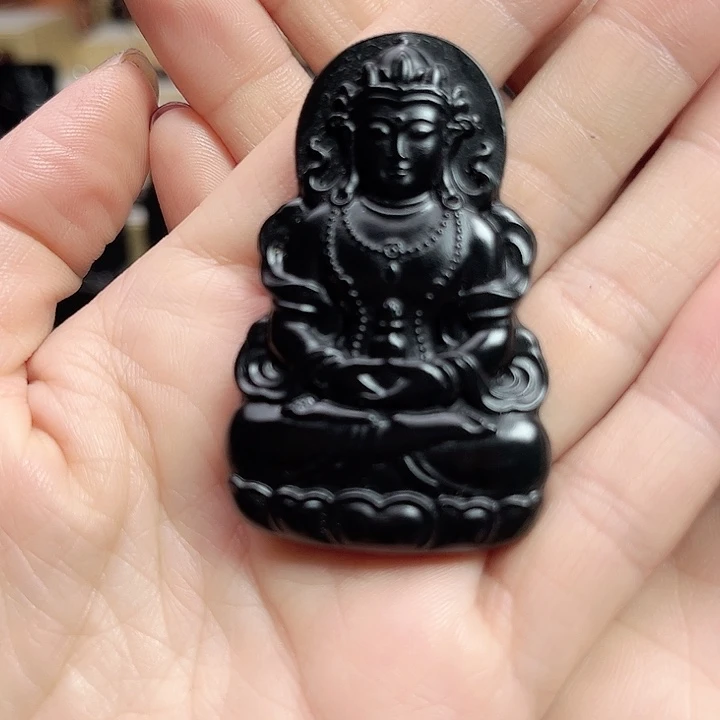 和田玉手链未镶嵌观音牌