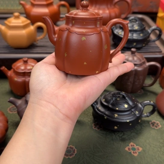 紫砂茶壶如意宫灯洒金