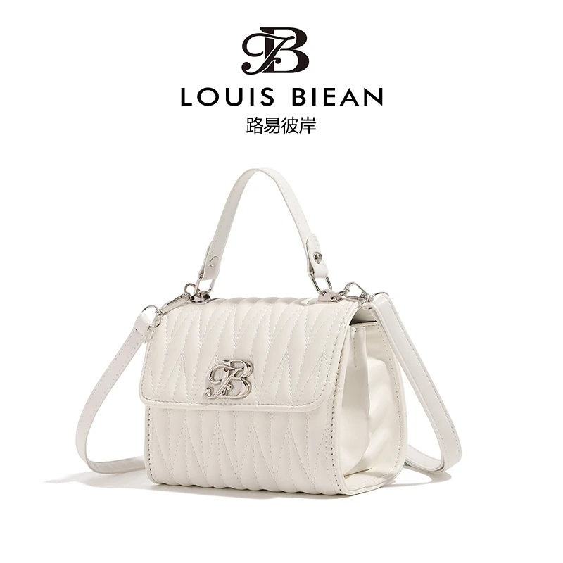 路易彼岸轻奢质感小包小香风时尚菱格新款斜挎单8806白色