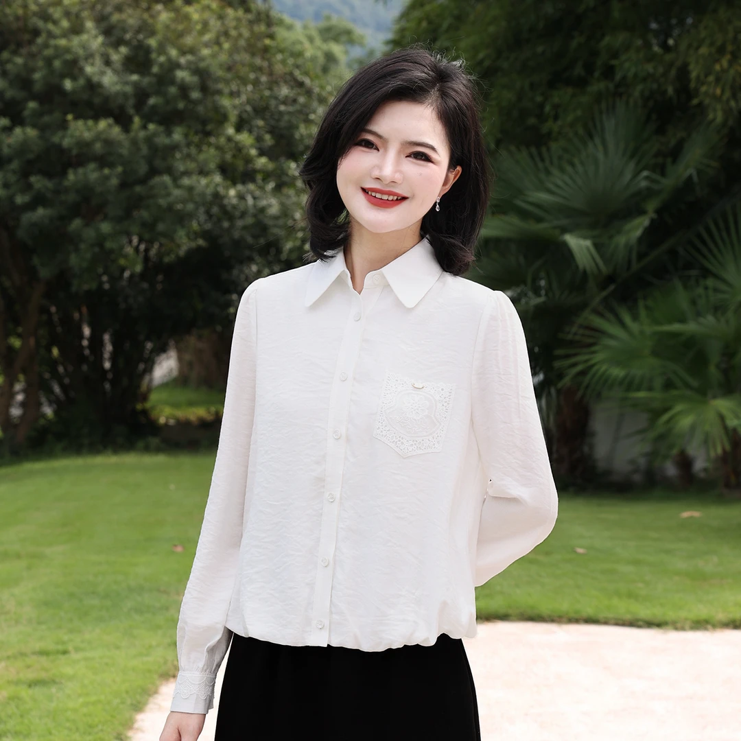 【不用塞衬衫】枫竺阿楠anan白色衬衫女设计感通勤上衣女秋出游衬衣