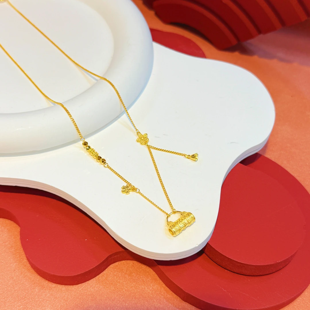 【红娘子】坠链均925银 S925银锁包套链HNZ9362