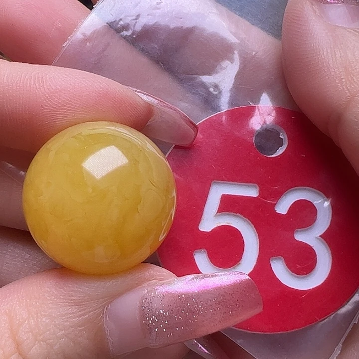 未镶嵌蜜蜡裸石微花粉20.4mm圆珠