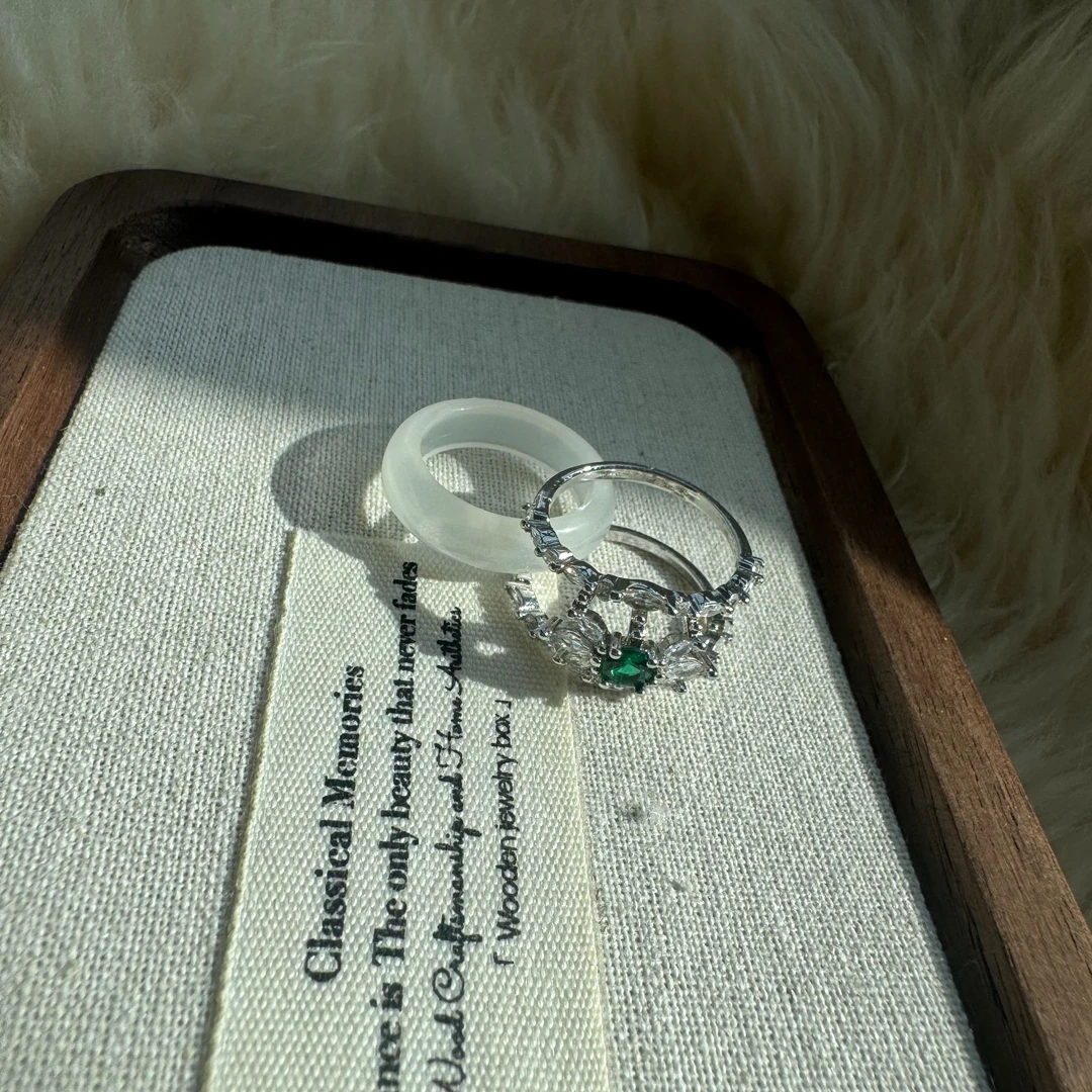 铜合金戒指 新中式仿钰髓戒指