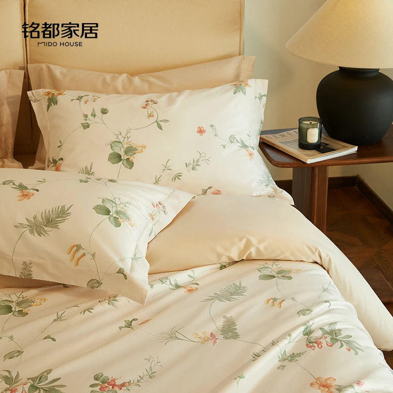 MIDOHOUSE【花卉-全棉】A类 全棉印花款小清新花卉新疆棉床品四件套