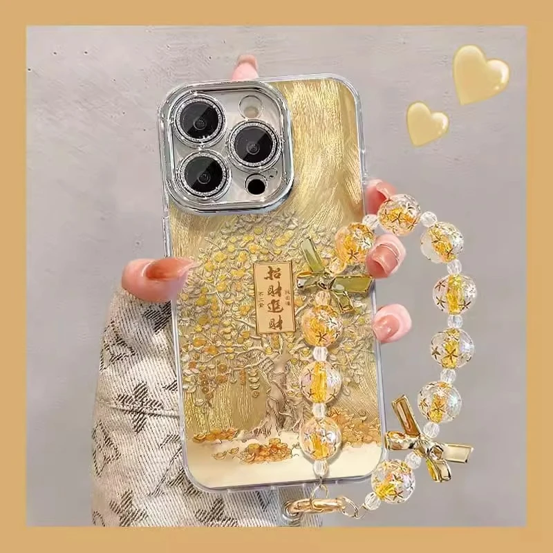 招财树适用苹果16promax国风高级感iPhone 17promax手机壳15pro潮