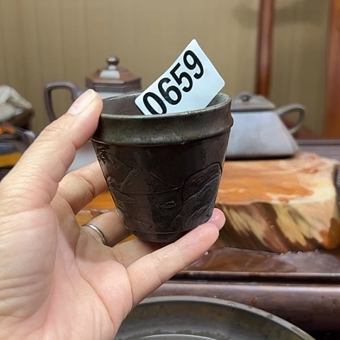 沉*戬谷龙窑柴烧茶杯0659