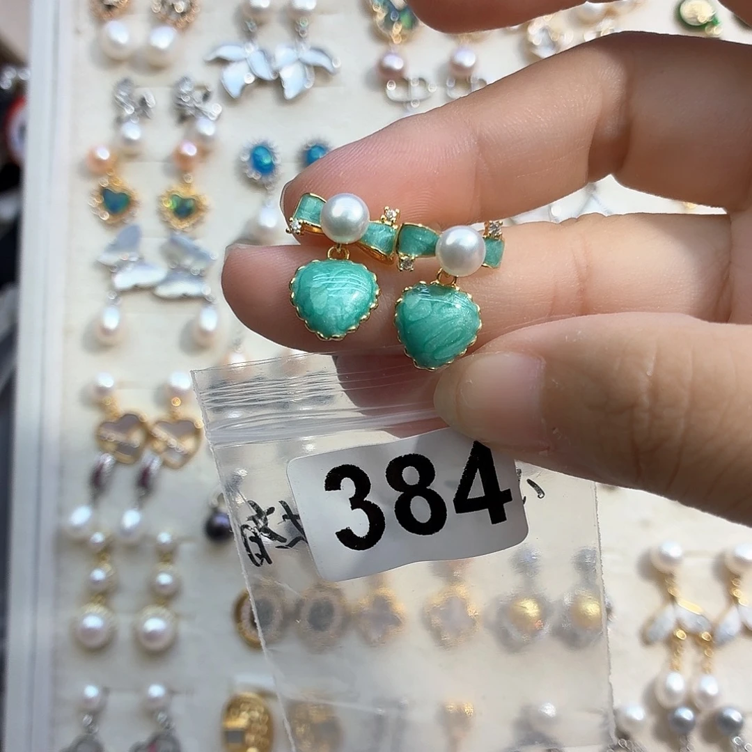 淡水珍珠耳饰合金